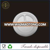 3-Compartment Disposable Tableware Dishes Bagasse Paper Plate