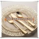 2017 hot new products wedding printing china factory elegant european Plastic Charger Plate Gold rim , PS round dinner plate