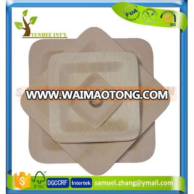 Party Disposable Square Bamboo Veneer Serving Plate