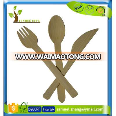 100% Natural 6.5 inches 160mm Strong Disposable Bamboo Cutlery