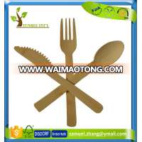 2017 New Design 6.5 inches 160mm Strong Disposable Bamboo Cutlery