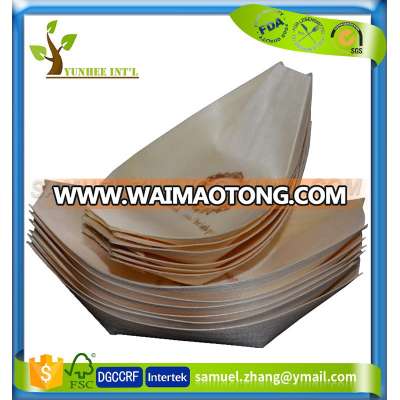 Pine Poplar Food Container Disposable Wood Dessert Boat