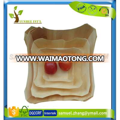 Natural Eco Friendly Square Disposable Wood Mousse Tray